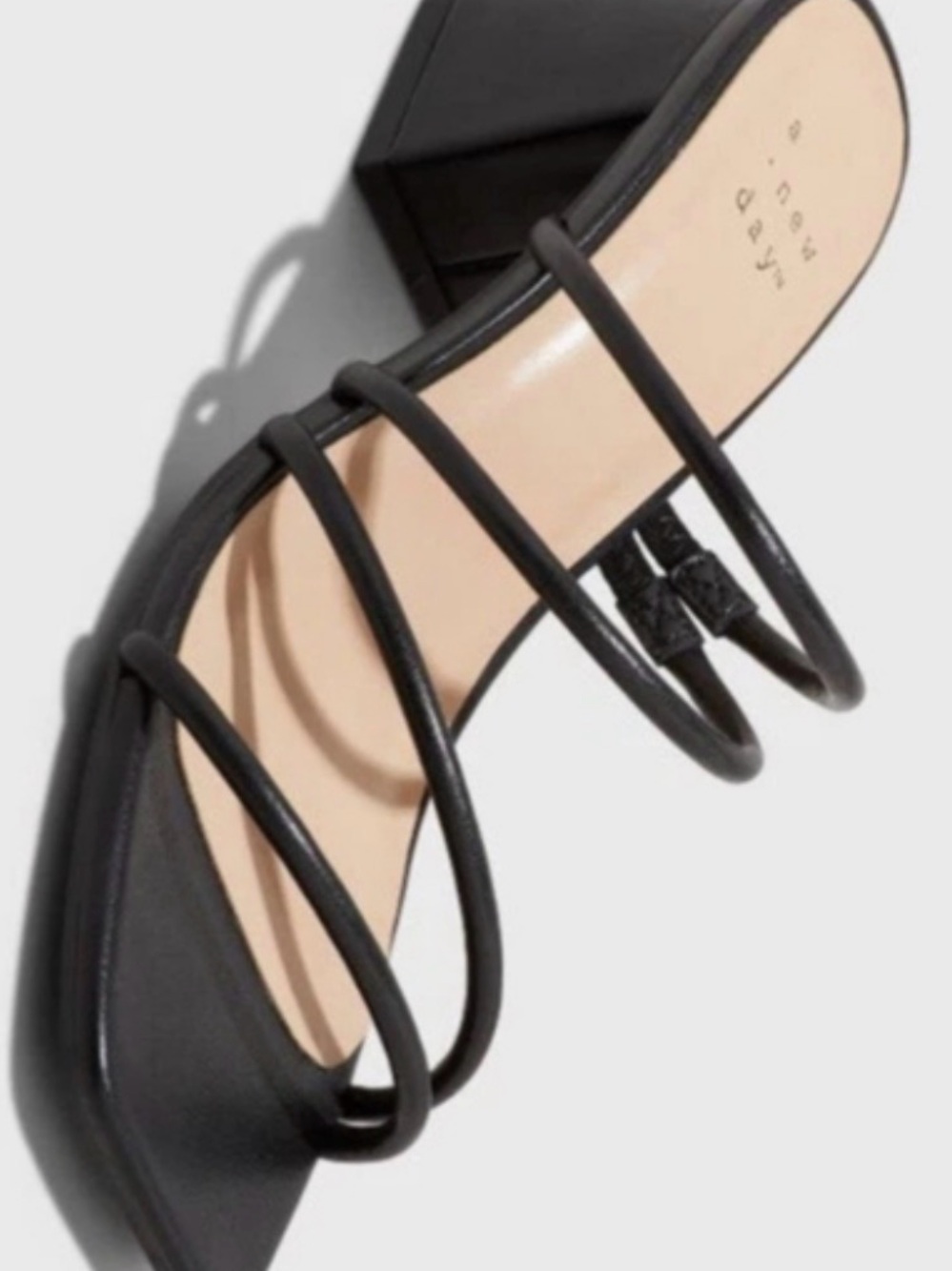 a new day Black Multi-Strap Block Heel Sandal